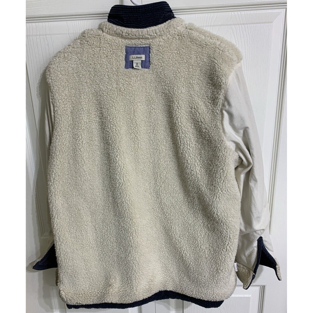 LL Bean Corduroy Flannel Lined Shirt Jacket Womens M Navy Blue barn chore - Picture 9 of 10